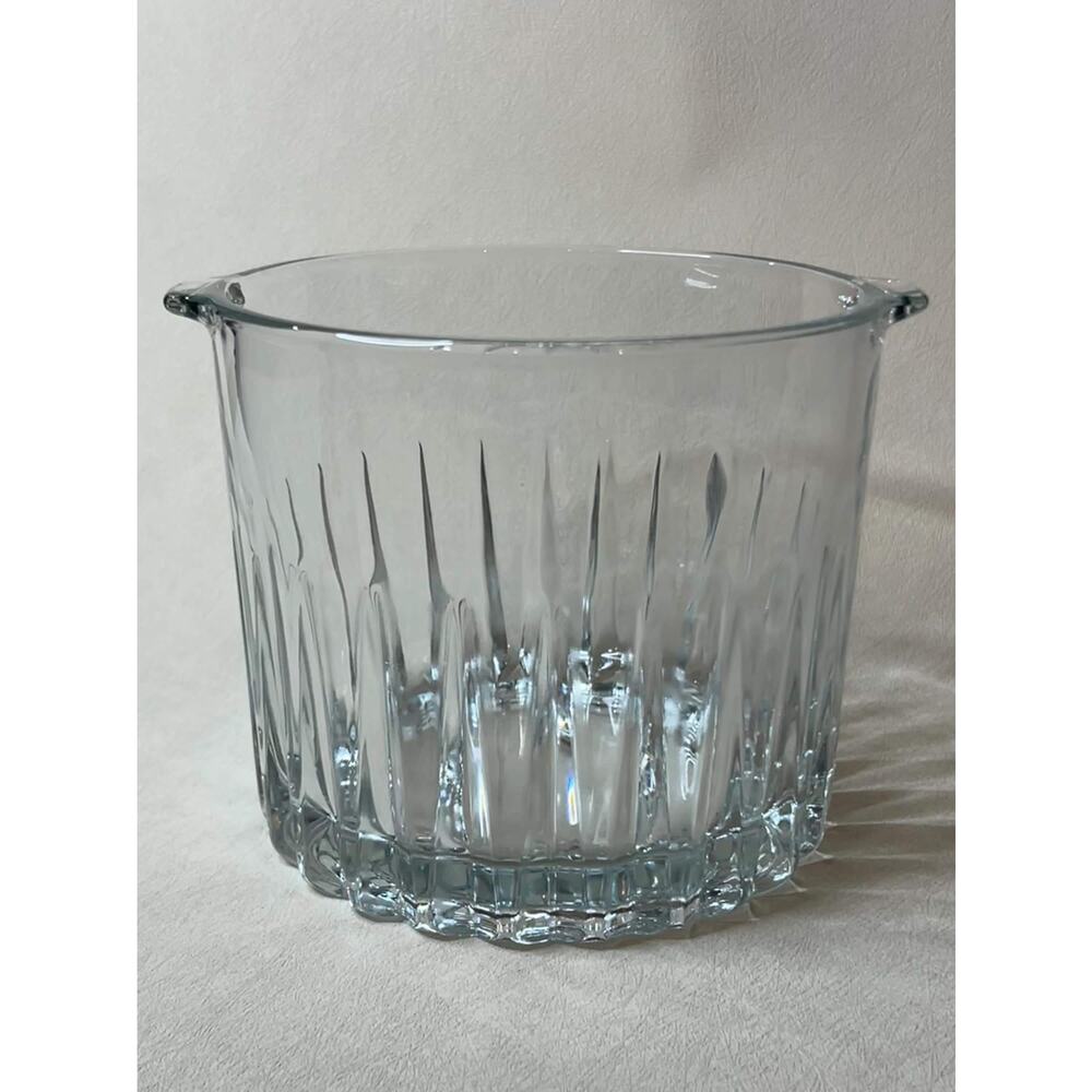 Vintage Crisa Kristalino Glass Ice Bucket, Mid Century Modern Barware